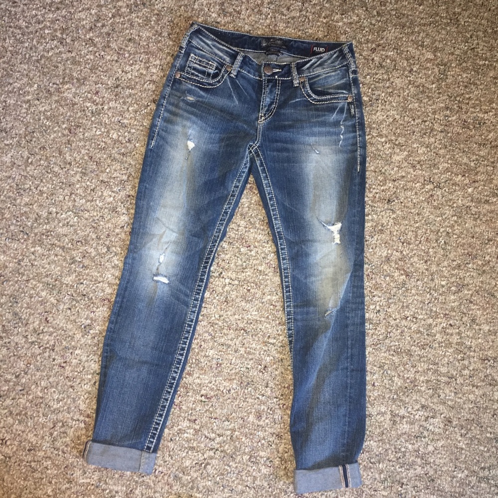 Silver Boyfriend Jeans